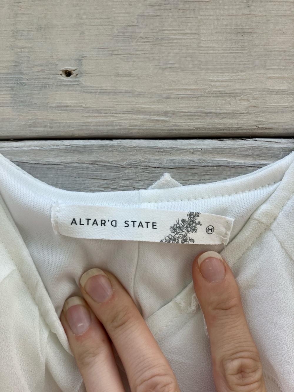 ALTAR’D STATE White Ruffle Maxi Gown w/Slit Formal Prom - Picture 5 of 7
